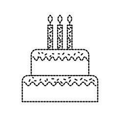 Obraz premium birthday cake with candles burning sweet delicious