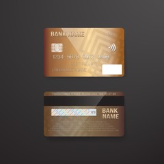Illustration of Photorealistic Vector Credit Card on Dark Background