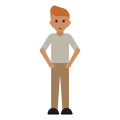 man happy cartoon full body icon image vector illustration design 