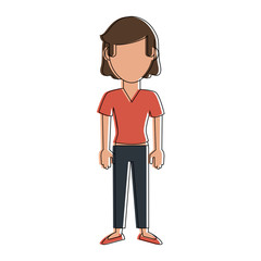 Fototapeta premium woman full body avatar icon image vector illustration design 