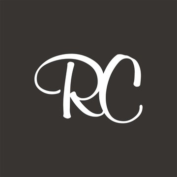 RC logo letter design template vector