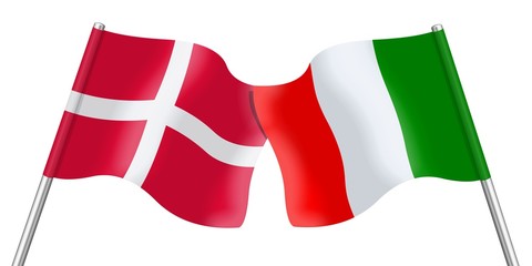 Flags. Denmark and Italy 