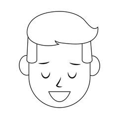 Obraz na płótnie Canvas man happy relaxed icon image vector illustration design black line