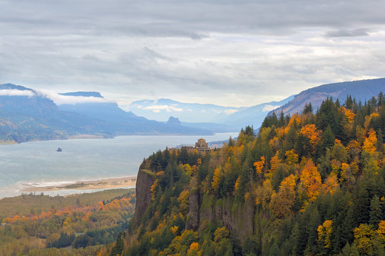 Fall Foliage at Crown Point Columbia River Gorge USA America