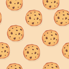 Seamless vector pattern with cookies 