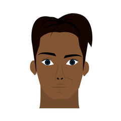 man head dark skin handsome young  icon image vector illustration design 
