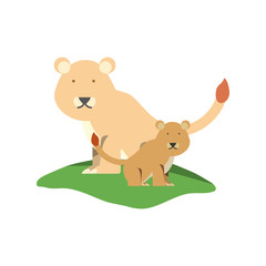 Obraz na płótnie Canvas cartoon lioness icon