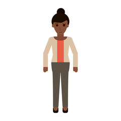 young business woman full body icon image vector illustration design 