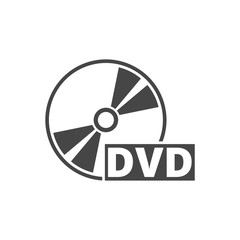 Black dvd icon isolated on white 