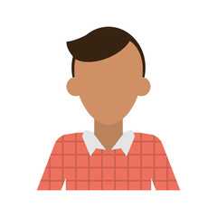 man with plaid sweater  avatar portrait icon image vector illustration design 