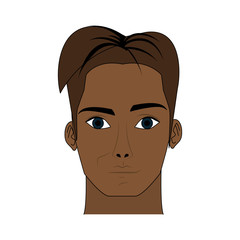 man head dark skin handsome young  icon image vector illustration design 