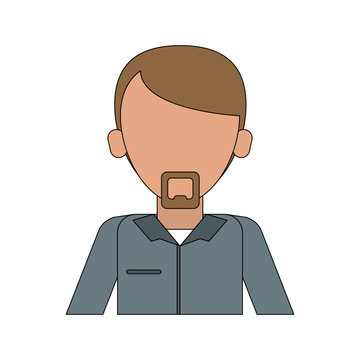 man with beard avatar portrait icon image vector illustration design 