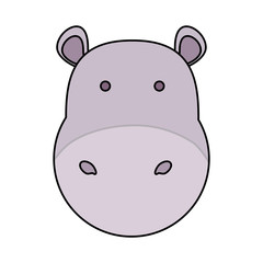 cartoon hippopotamus icon