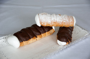austrian cream pastry with chocolate