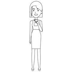 woman chatting with smartphone