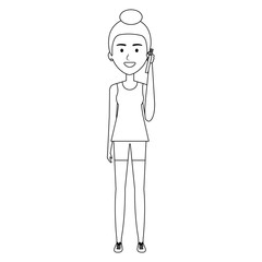 woman calling with smartphone