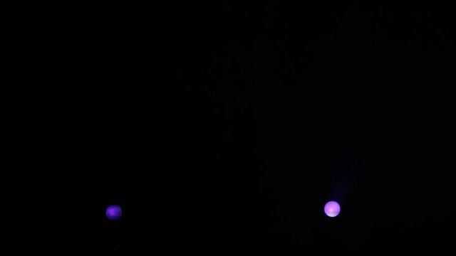 Realistic footage of stage light flashing rays spotlights through smoke. Great as a natural stage background for different projects!!!