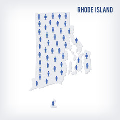 Vector people map of of State of Rhode Island. The concept of population.