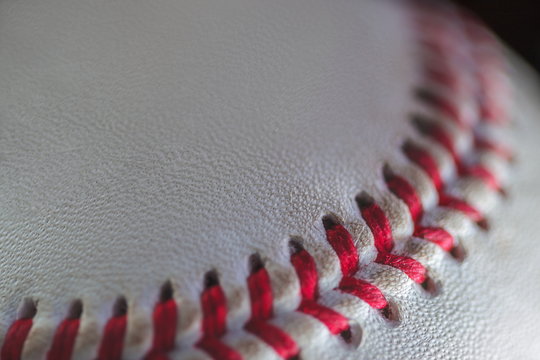 Extreme Close Up of a Baseball
