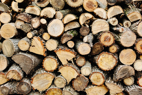firewood stack mixture