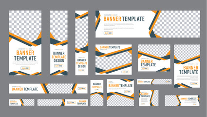 set of web banners of standard size with a place for photos