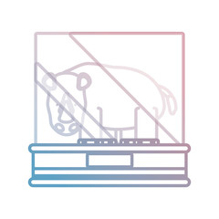 showcase with animal icon