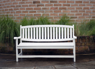 white  bench