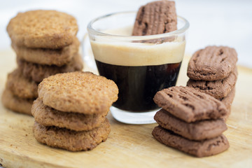 biscuit soaked in espresso coffee