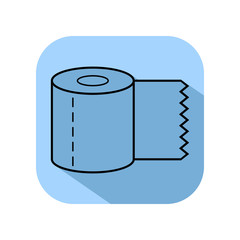 Toilet paper. Flat icon, object of hygiene. Vector