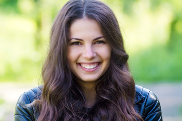 Portrait of a girl in a black jacket