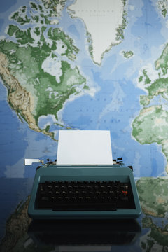 Typewriter with Worldmap