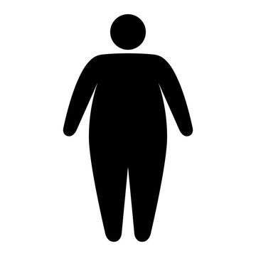 Fat / Obese Person Facing Obesity Epidemic Flat Vector Icon For Apps And Websites