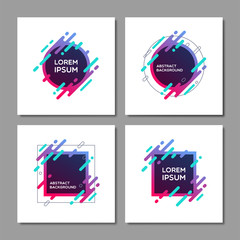 Set of trendy abstract backgrounds for card, poster or banner with place for your text. Composition of geometric shapes. Vector illustration.