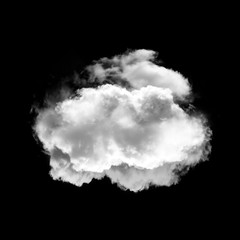 Cloud isolated over black background