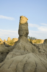 Sand structure at  the Tatacoa desert in Colombia