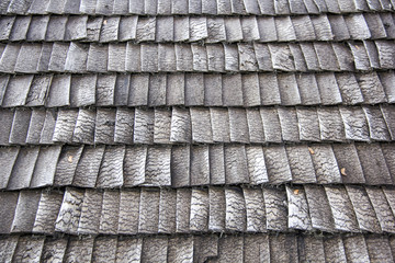 roof wood tiling texture background. antic wood tree roof tiles	