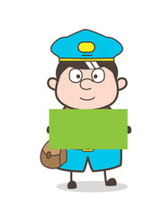 Fat Postboy Showing a Blank Placard Vector