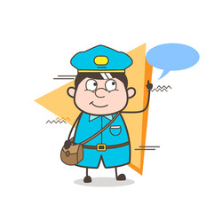 Comic Postman Got an Idea with Speech Bubble
