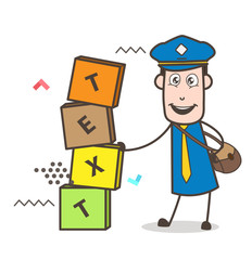 Adult Postman with Blocks Banner