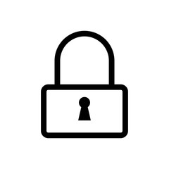 Lock Icon Vector Fat Design Editable Stroke. 512x512 Pixel Perfect.