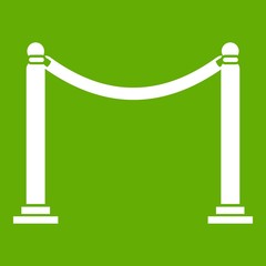 Decorative poles with tape icon green