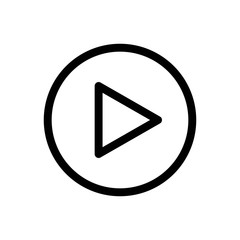Play Icon Vector Fat Design Editable Stroke. 512x512 Pixel Perfect.