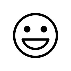 Smile Icon Vector Fat Design Editable Stroke. 512x512 Pixel Perfect.