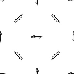 Fish pattern seamless black
