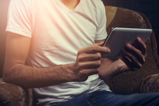 Young Man With A Tablet