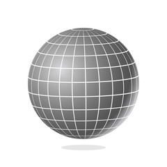 Abstract Globe with Meridians and Parallels. 3d Vector illustration.