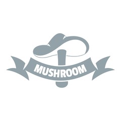 Mushroom product logo, simple gray style