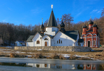 The Holy Spring and the font in the autumn in Poshchupovo, Rybnovsky District, Ryazan, Russia
