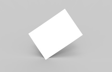 Postcard Invitation Greeting Card Mock-Up Template On Isolated White Background, Ready For Your Design, 3D Illustration