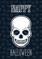 halloween poster with skull